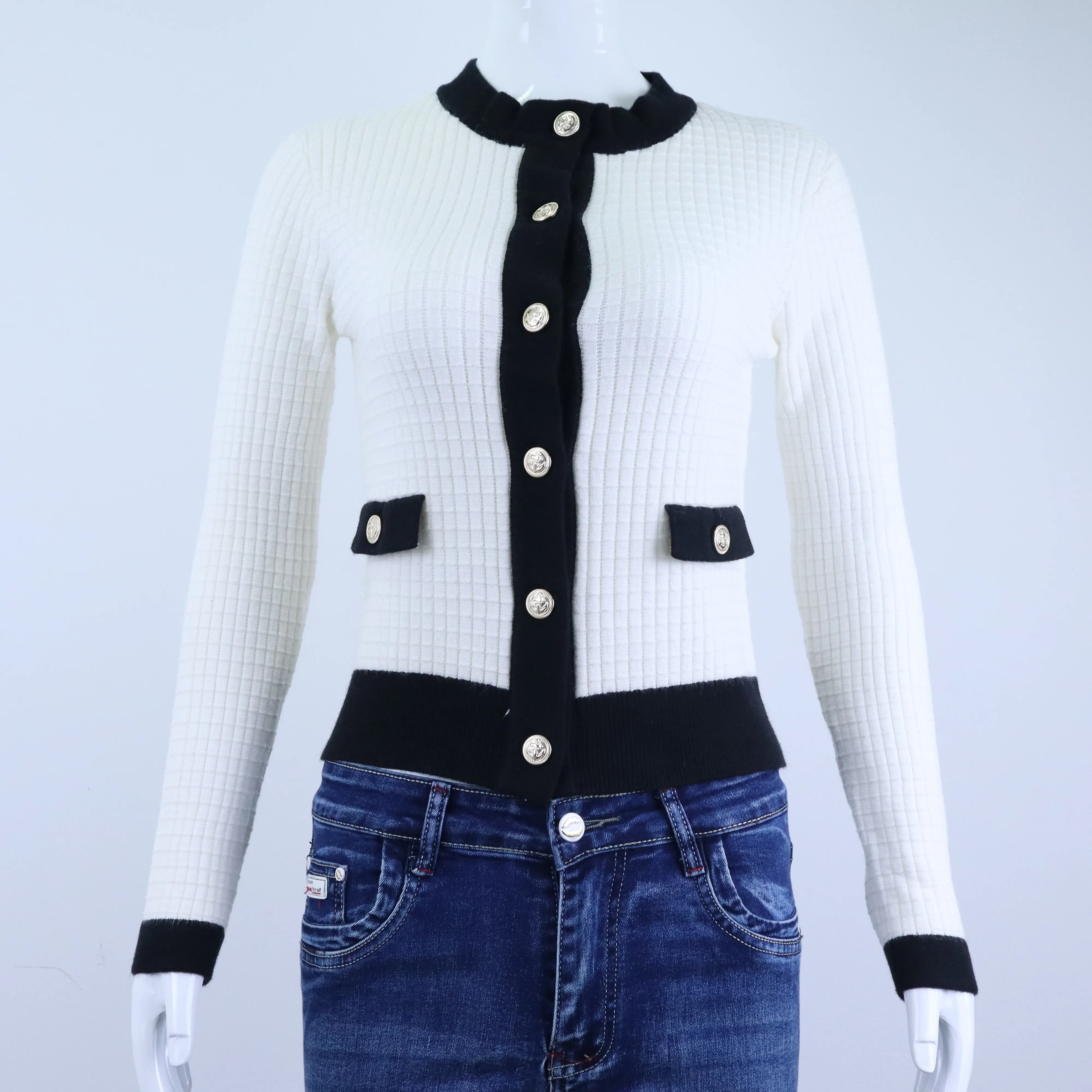 Suéter de manga larga hecho a mano para mujer, cárdigan de ganchillo, diseño especial, nuevo