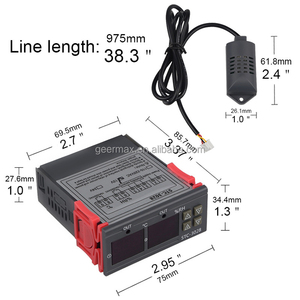 Regulador de temperatura ajustable de temperatura dual con pantalla dual DC24V, interruptor digital, controlador de temperatura y humedad, STC-3028