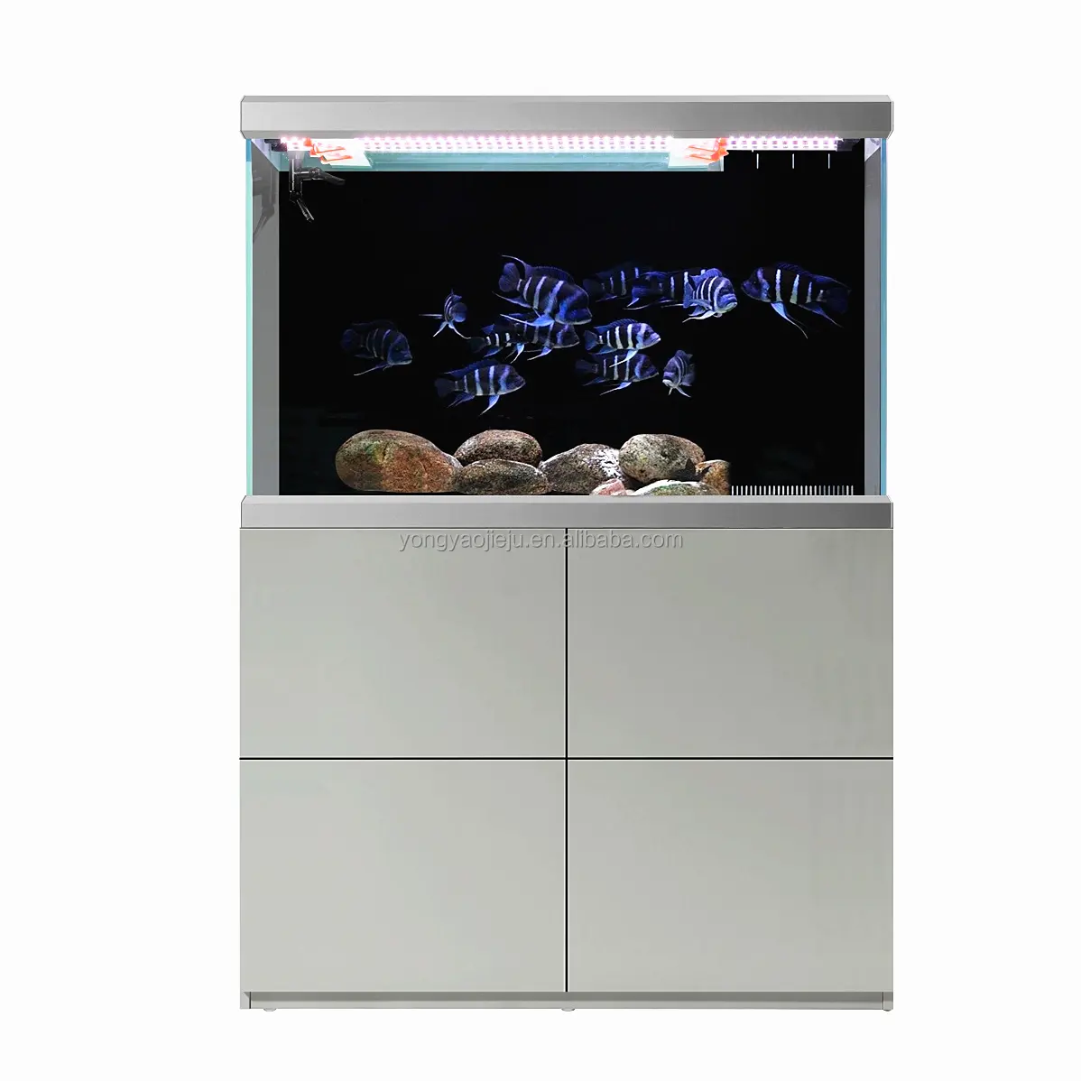 Hotsale 4ft Serbatoio Di Pesce di Vetro con Colore Grigio Mobili Cabinet e Sistema di Filtraggio