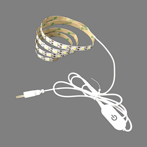 USB güç 5V Led şerit işıklar SMD 5050 0.3/0.5/1/2/3/4/5 metre dokunmatik dimmer anahtarı ile gösterge ışığı - Product Image 2