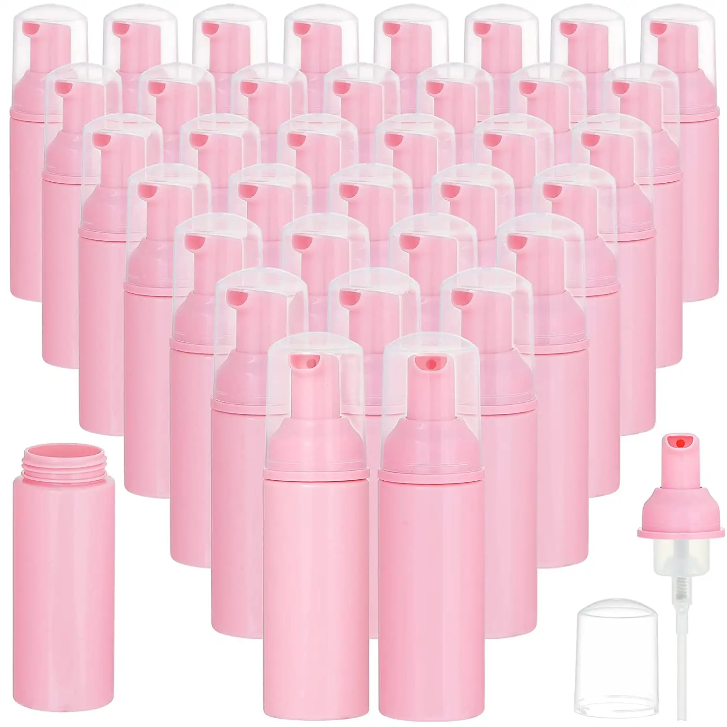 Mini bouteille de Mousse nettoyante, 40Ml, 50 Ml, 4 Oz, 150Ml, bain, lavage des cils, Mousse rose givrée, pompe, bouteille de shampoing pour cils