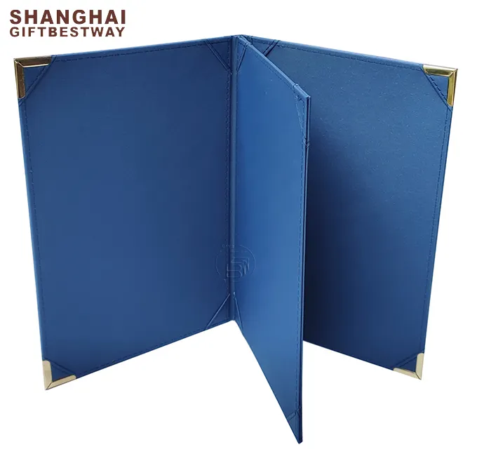 Customization Wooden Board Leather Wine Covers Beautiful Restaurant Folders Menu For 100% Safety