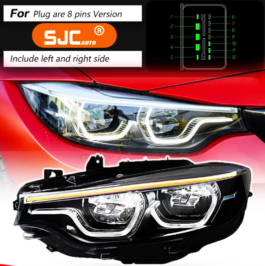 Original car headlight is 8 Pins