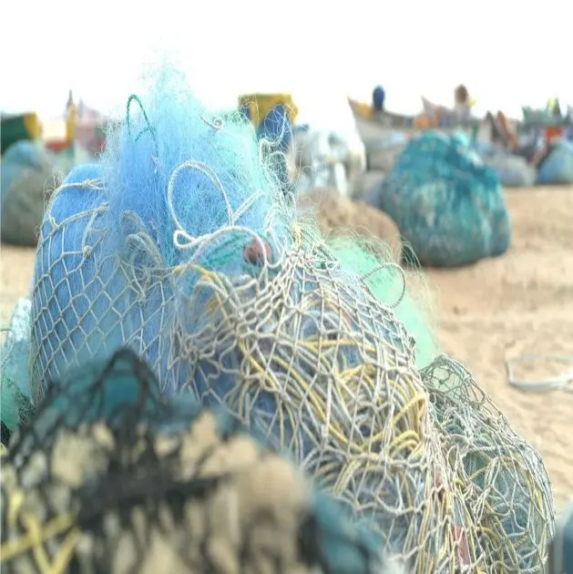 Venda quente de sucata de rede de pesca usada sucata de rede de peixes (PA6, PA66, PE) outras redes de pesca