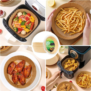 Yapışmaz tek kullanımlık gömlekleri pişirme kağıdı için hava fritöz tek kullanımlık kağıt astar 16cm 100 adet özel Logo Buff pişirme ve pasta araçları - Product Image 4