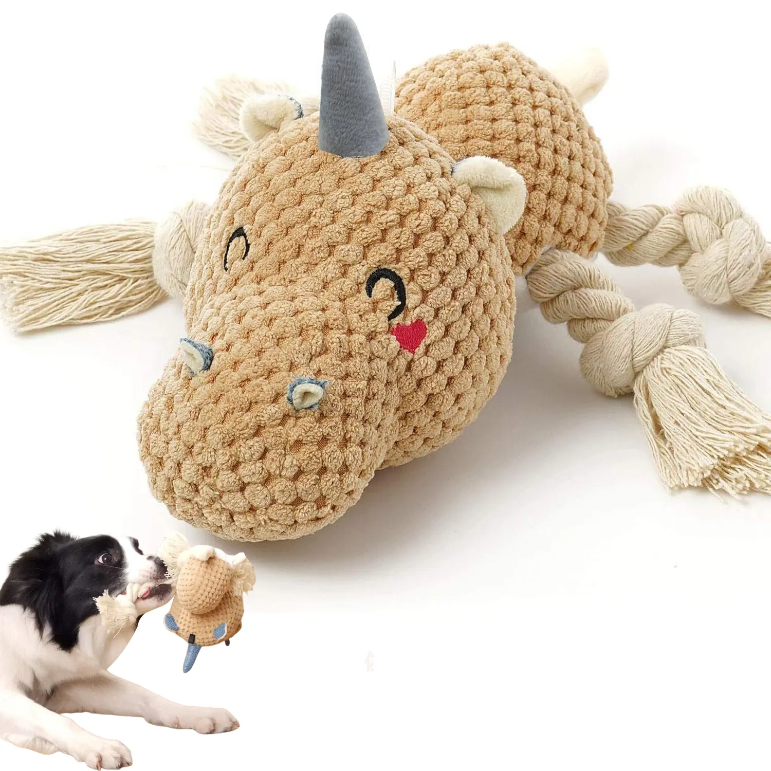 Fabricant Vente en gros Jouet en peluche personnalisé avec corde pour chien Jouet à mâcher pour chien Jouets interactifs grinçants pour chien