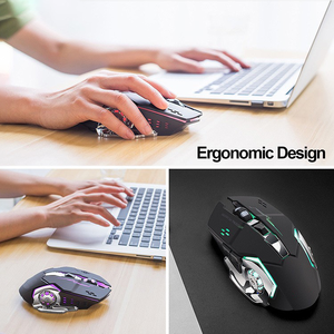 Mouse ricaricabile portatile silenzioso 2.4G Usb ottico 6D Computer RGB Led incandescente Rgp Gamer Mouse da gioco Wireless Mouse con pulsanti laterali - Product Image 6