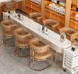 Chaise de salle à manger de luxe en vente dans les hôtels, bureau de vente de <span class=keywords><strong>salon</strong></span> de beauté, chaise de canapé Mahjong pour <span class=keywords><strong>salon</strong></span> de manucure, chaise de maquillage pour client - Product Image 5