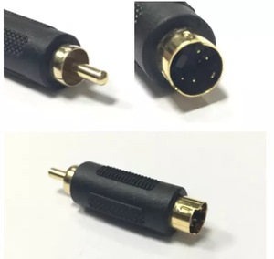 <span class=keywords><strong>RCA</strong></span> macho para 4 Pin <span class=keywords><strong>S</strong></span> Vídeo Masculino Conector Adaptador Speaker Connector Preto PVC Cobre Plug Jack Socket