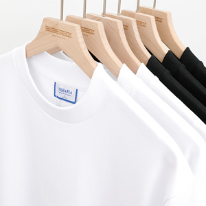 400Gsm Mens ağır Mock boyun 500 Gsm T Shirt % 100% pamuk beyaz özel ağır penye pamuk Tshirt 400 Gsm T Shirt - Product Image 2