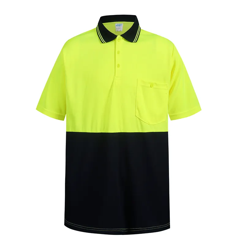 Hi vis-Camiseta de trabajo, polo verde y negro