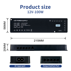 快速交付防火发光二极管驱动器变压器驱动发光二极管电源12v 100w用于发光二极管条形灯/闭路电视 - Product Image 5
