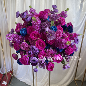 IFG 2025新しいデザインダークフクシアと紫花柄ボールセンターピースの花