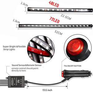 ไฟนีออน48 72 LED สร้างบรรยากาศภายในรถยนต์,แสงดีพร้อมรีโมทควบคุมด้วย USB ไร้สายควบคุมด้วยแอพเพลงไฟสร้างบรรยากาศอัตโนมัติ RGB - Product Image 3