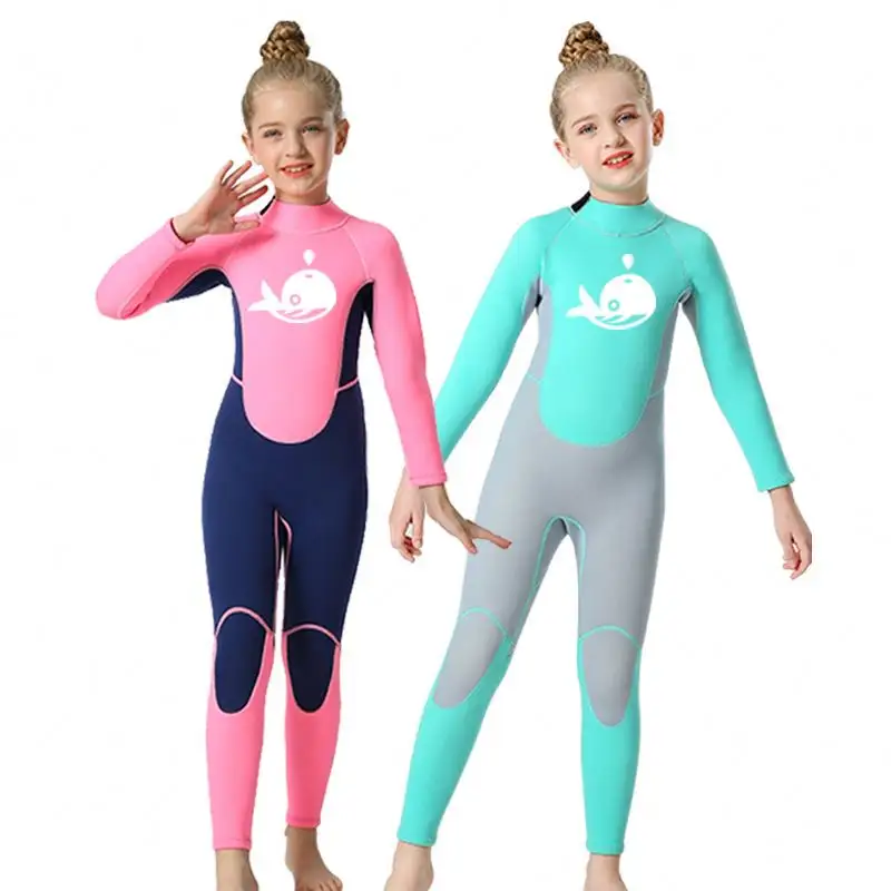 Customized 2.5mm Neoprene Warm Sun Protection Girl Swimming Snorkeling Surfing WetsuitChildren's Diving Suit