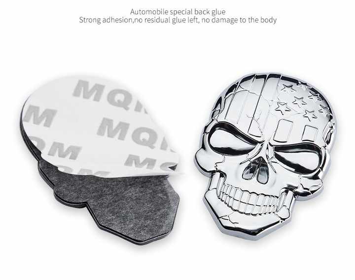 3D Metal Devil Skull Chrome Auto Badge Sticker Bumper Decal Car Emblems for Cars SUVs Trucks Motorcycles