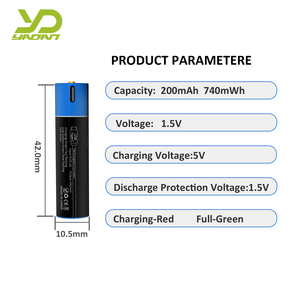 YaDan USB şarj edilebilir 1.5V lityum iyon batarya paket AAA/AA tip-c yüksek kalite li-ion bataryaları - Product Image 5
