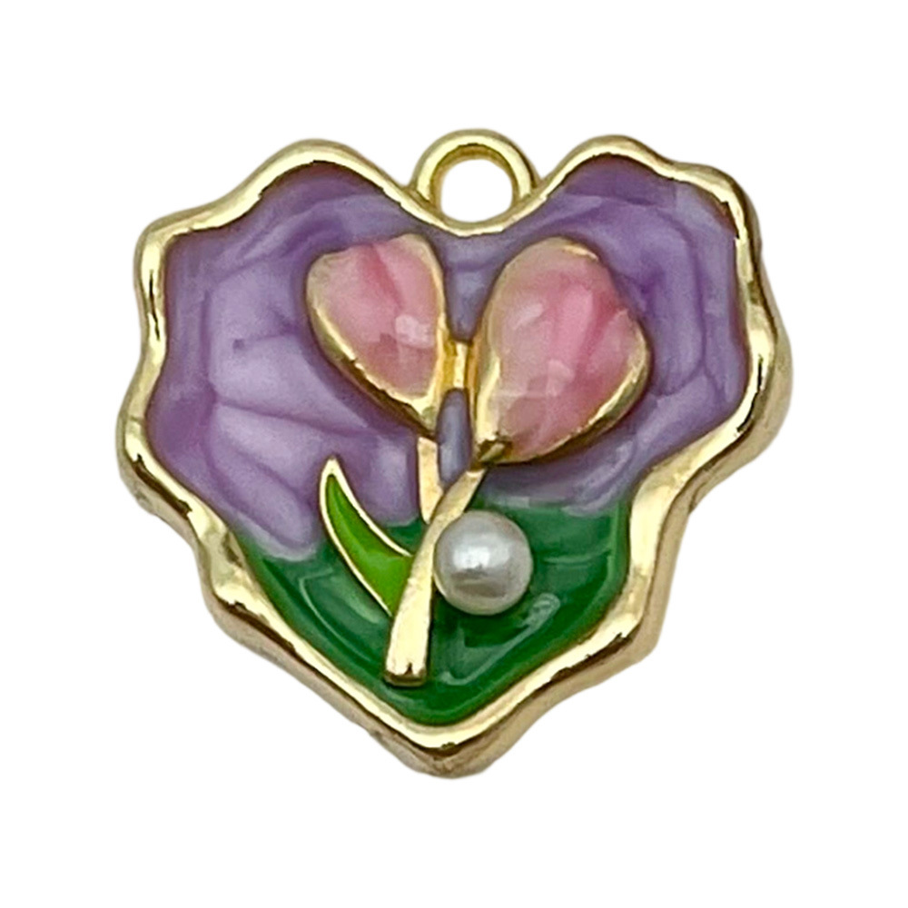 24x22mm fleur rose violet