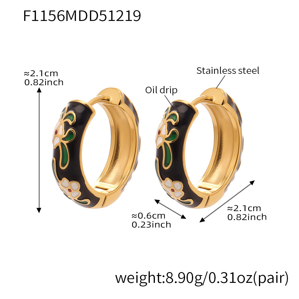 F1156- boucles d'oreilles en or noir