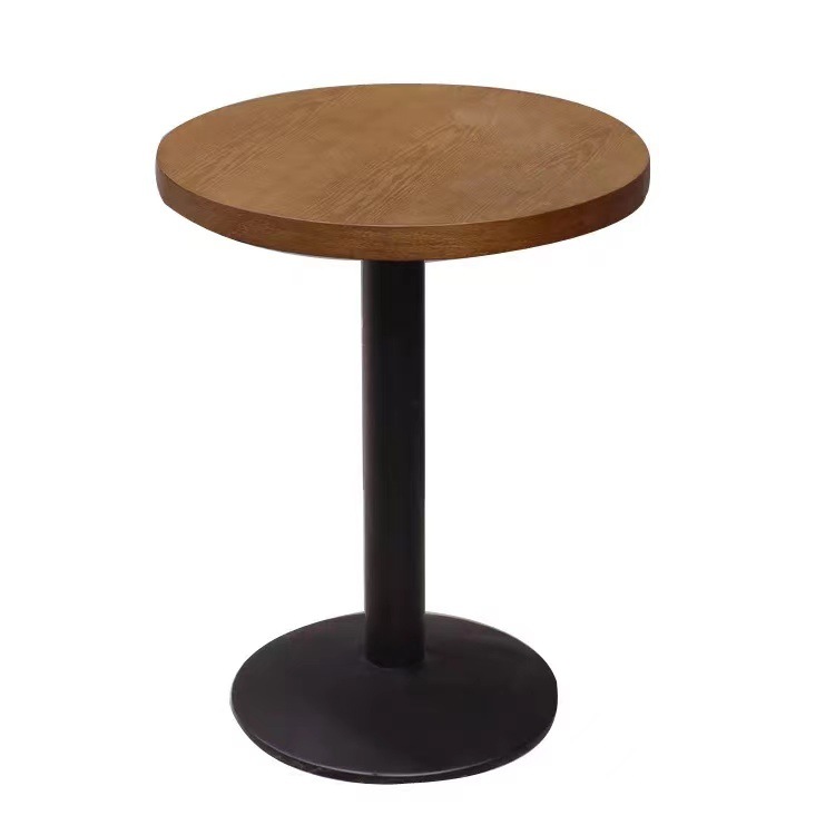 60cm diameter round table with wood veneer (iron legs)