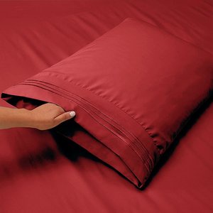 家居床上用品100% 涤纶拉绒微纤维单色红层平面图纸集装配图纸集 - Product Image 4
