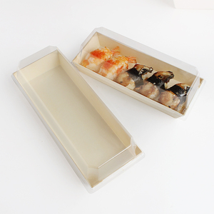 Biyobozunur özelleştirilmiş tek kullanımlık almak gitmek için yiyecek kutusu ambalaj kutusu ahşap Bento öğle suşi tepsisi kutusu - Product Image 3