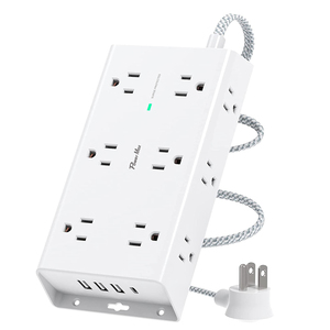 2025 Tonghuaフラットプラグ編組イージーマウント3サイドデザイン12ウェイパワーストリップ4USB付きすべて - Product Image 1