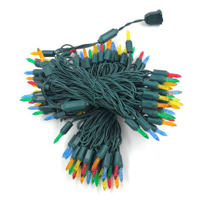 25ft M5 commerciale LED stringa luce multicolore filo verde