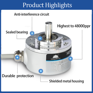 HengxiangS50 8mm回転式シャフトエンコーダ6000 Rpm増分エンコーダ1024 24v 500 Pprエンコーダ - Product Image 3