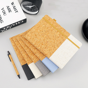 Spot goods Cuaderno de corcho con estampado de colores Cuaderno A5 con correa elástica Cuaderno de diario de empalme de cuero de papel sin madera gruesa - Product Image 2