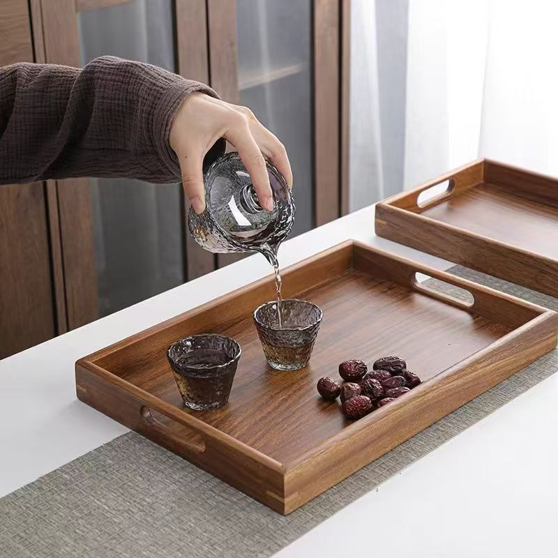 Medium walnut-colored tray 33*22*4