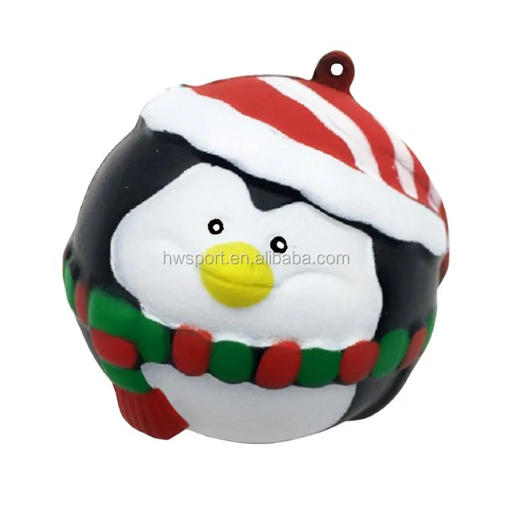 Di vendita caldo su misura Di stile di Natale pinguino anti-stress palla giocattoli kawaii festival spremere giocattoli regali decorazioni