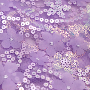 热卖90 * 135厘米<span class=keywords><strong>Diy</strong></span>亮片破旧婚礼3D花朵刺绣网眼蕾丝面料服装缝纫用品工艺品