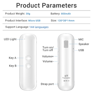 G5 Smart Translator Two Way Real Time Translation Device in 144 <strong>Languages</strong> 98% Accuracy for Travel Business <strong>Learning</strong> - Product Image 4