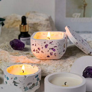 Toptan doğal şifa kristal el yapımı DIY el sanatları kristal çakıl selenite aromaterapi mumlar ev dekorasyon için - Product Image 2