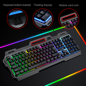 Teclado de sensación mecánica T16 con retroiluminación LED con cable USB con aluminio para juegos de ordenador de escritorio - Product Image 4