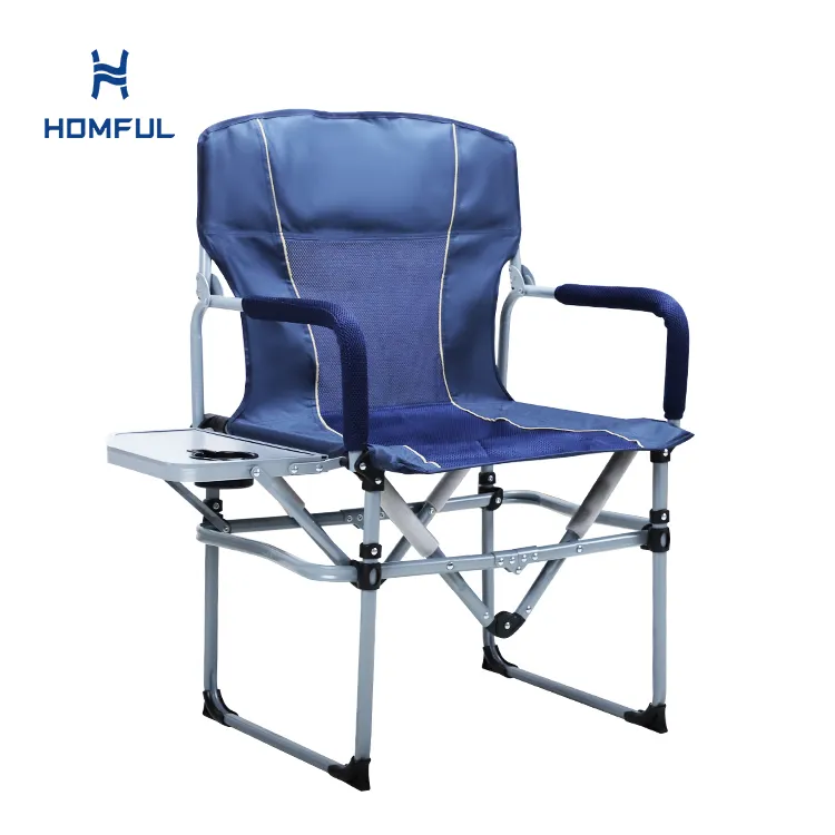 HOMFUL Heavy Duty Outdoor Stahl Klapp Camping Director Stühle mit Beistell tisch