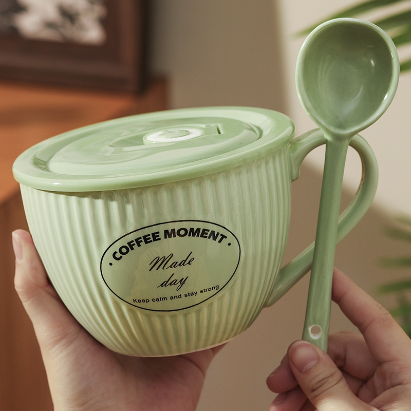 Green with lid and spoon
