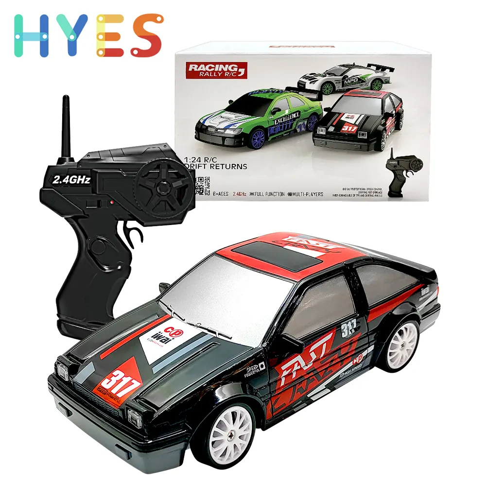 Huiye 1/24 Rc Drift Car Outdoor Driving Gaming 2.4G Drift Remote Control Vehicle Kids Cool Electric High Speed Rc Car Toys Gifts