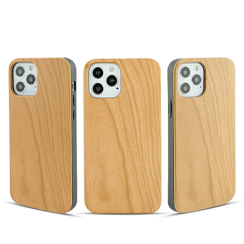 Custodia per telefono intagliata in legno di bambù Cove custodie per telefono con Cover posteriore rigida antiurto per iphone 12 13 14 X