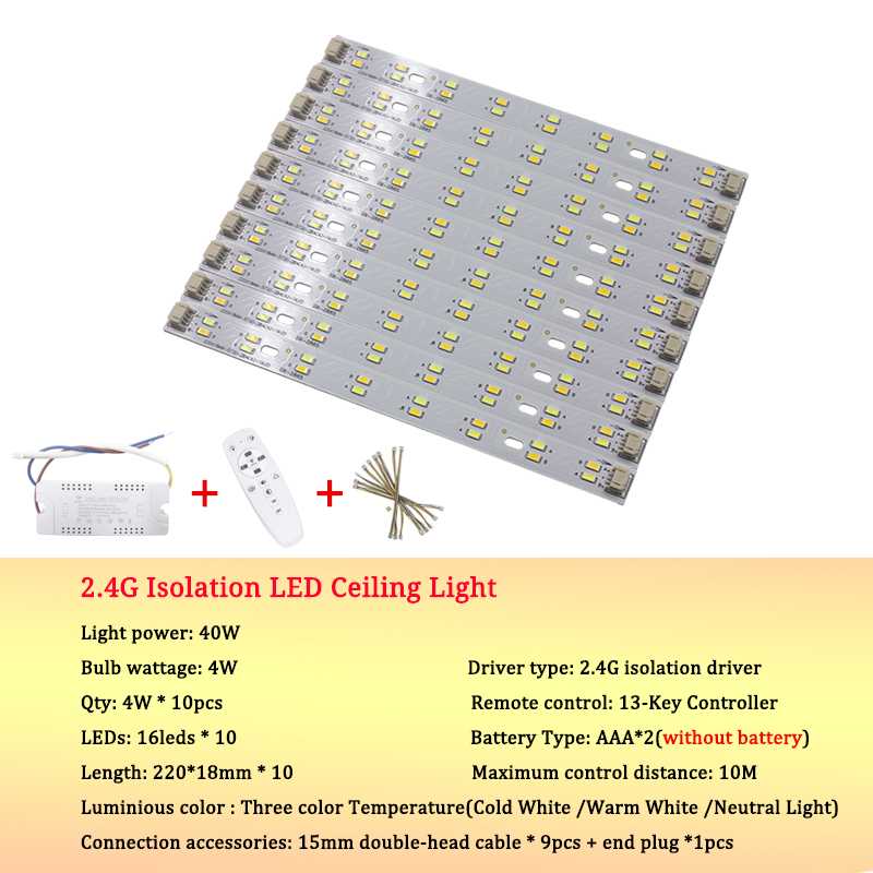 24W dimbare LED-plafondlamp lichtgevend driekleurig aanpassen 5730SMD lichtbronverlichting infraroodregeling slaapkamer downlight
