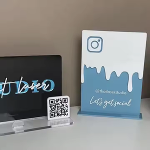 Mã QR Acrylic Logo khối đứng dấu hiệu phương tiện truyền thông xã hội kinh doanh đăng nhập mẫu gương truyền thông xã hội hiển thị mã QR - Product Image 2