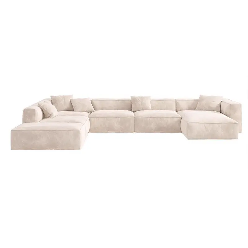 Sofá moderno de salón de Canapé de tela de terciopelo sofá de esquina de salón en forma de L sofá modular seccional