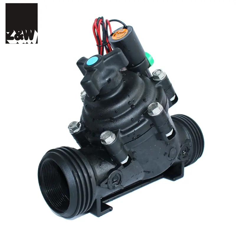 201BM 2 "Katup Solenoid Plastik, Irigasi Remote Control Elektrik 2 Inci Pertanian Lanskap Perempuan BSP Flange DN250 AC DC