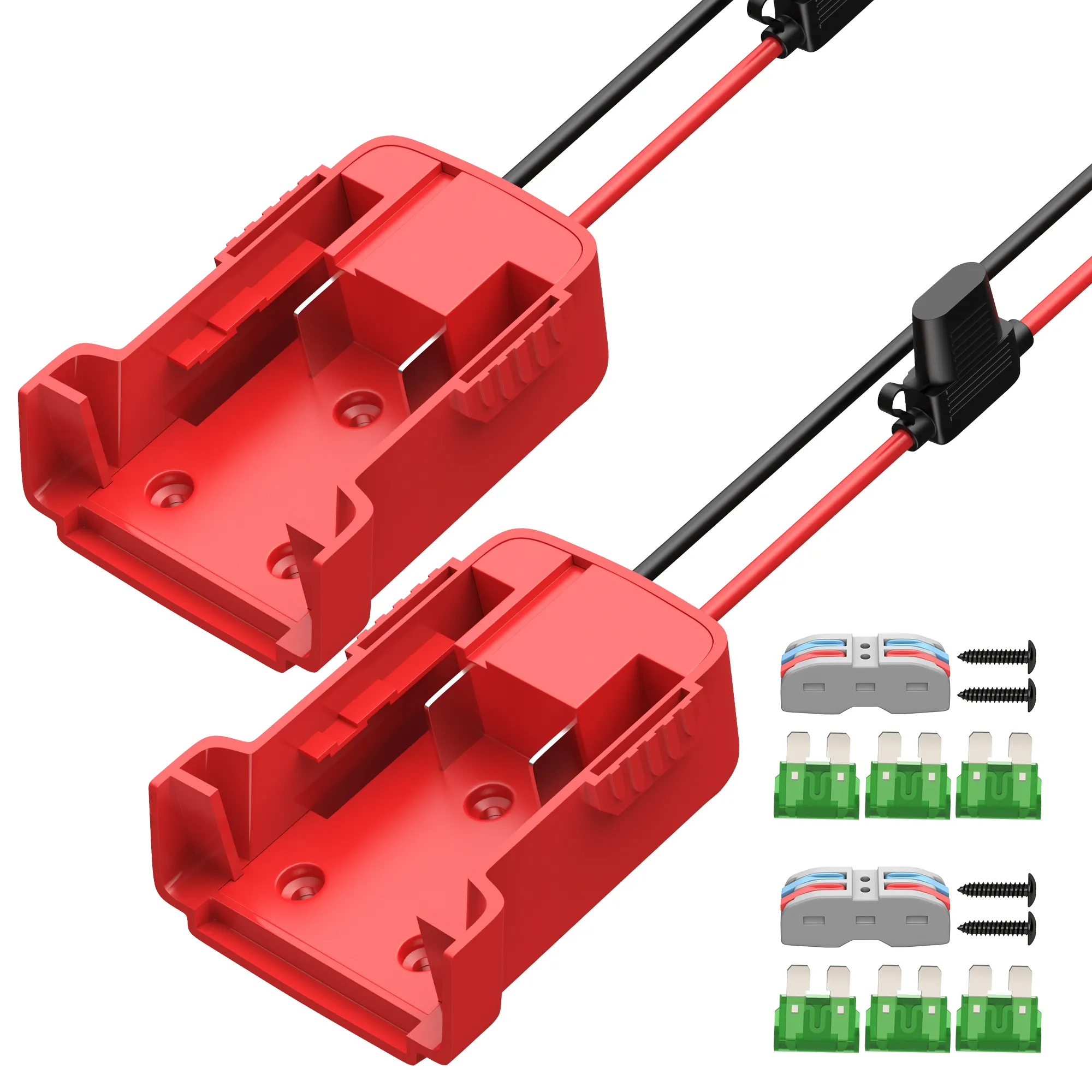 Adattatore per batteria della ruota di alimentazione da 30 Amp 12AWG batteria Milwaukee spina a 2 Pin agli ioni di litio M18 con adattatore per fusibile