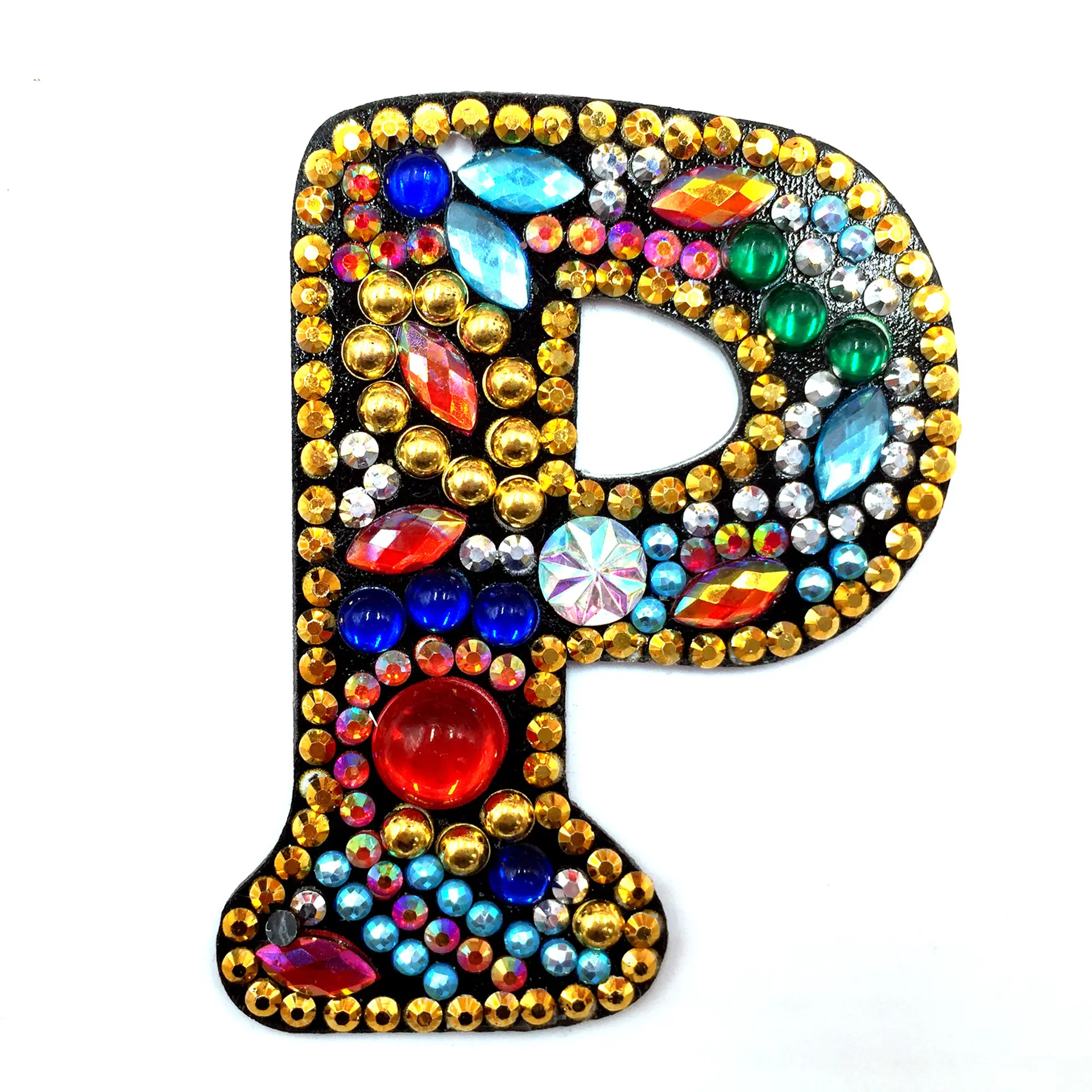 Diamante de imitación pintura llavero DIY doble cara pintura diamante acrílico letras de un alfabeto colgante decorativo