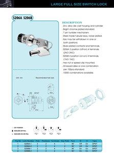 高セキュリティキー電気スイッチロック2つの管状キーを備えたユニバーサルフラットキーロック - Product Image 4