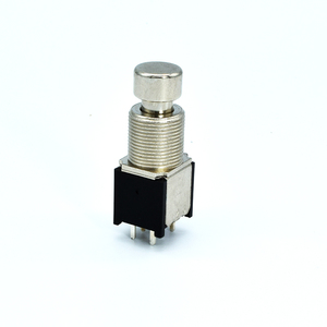Terwin Factory Price 12mm 2pdt 6Pin <strong>PCB</strong> and Solder Terminal Metal Shaft <strong>Push</strong> <strong>Button</strong> Foot Pedal Guitar Effect <strong>Switch</strong> - Product Image 2