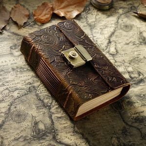 Genuine Leather Bound Journal A6 Classic Design Password <strong>Lock</strong> Handmade Writing <strong>Notebook</strong> Gift Sketchbook Travel Daily <strong>Notepad</strong> - Product Image 6