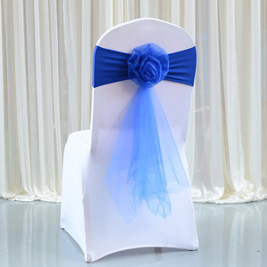 קישוט לחתונה כיסא כיסוי אבנט אלסטי stretchable שיפון בד עם פאייטים קישוט כיסא sashes